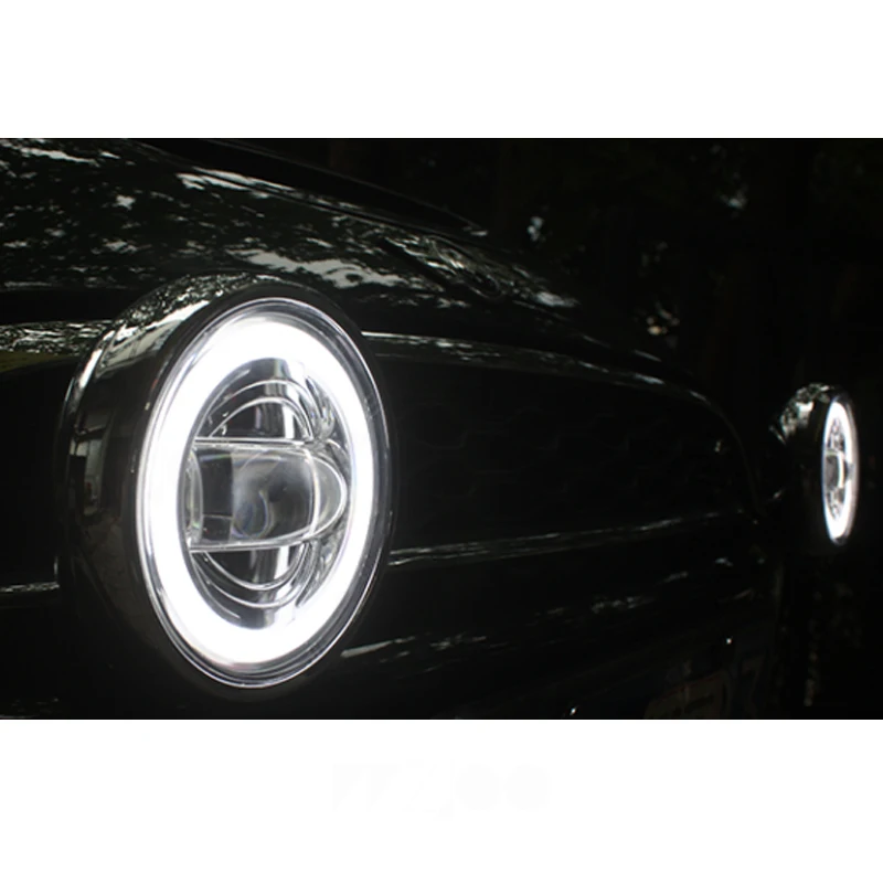 Автомобиль для 2007- Mini F56 cooper головной светильник s для F56 все светодиодный головной фонарь Angel eye светодиодный DRL передний светильник Би-светодиодный объектив динамический поворот - Цвет: Angel eye black