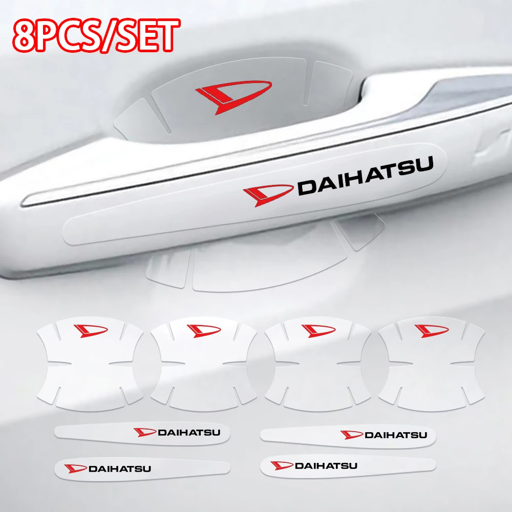 

8pcs Car Styling Door Handle Sticker Transparent Protection Film for Daihatsu Badge Auto Door Bowl Anti Scratch Decal Accessorie