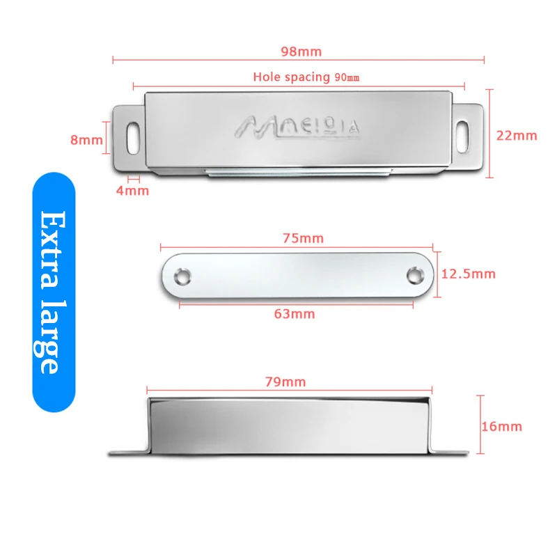 

Stainless Steel Cabinet Suction Sliding Wardrobe Kitchen Door Strong Magnetic Suction