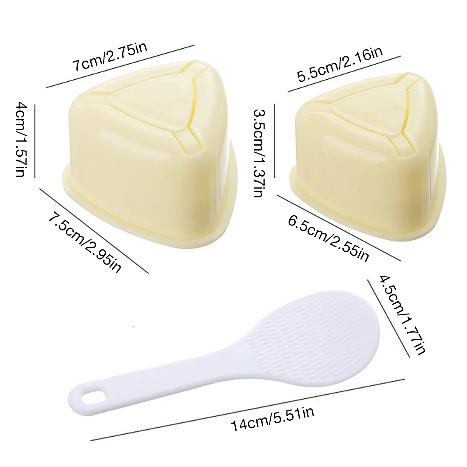 

Free Shipping Triangular Sushi Molds With Ladle Dishwasher Safe Rice Ball Maker Love Plum Children Baby Rice kitchen Accessory