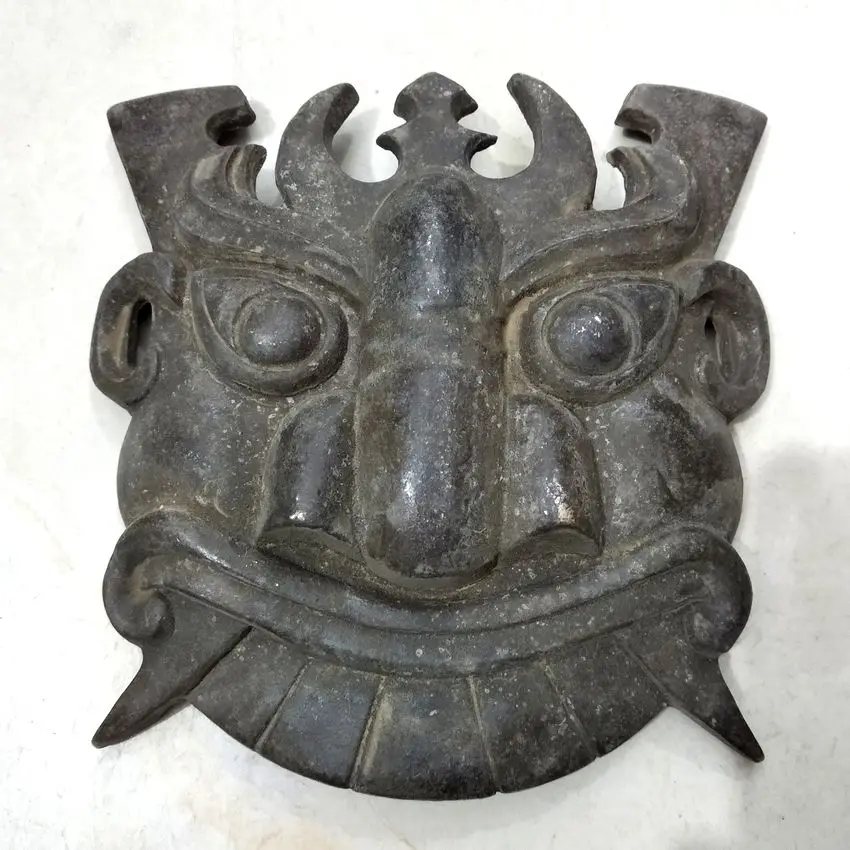 

Vintage Bronze Gods Mask Ancient Decoration Wall Hanging Ward off evil Spirits Face Churinga