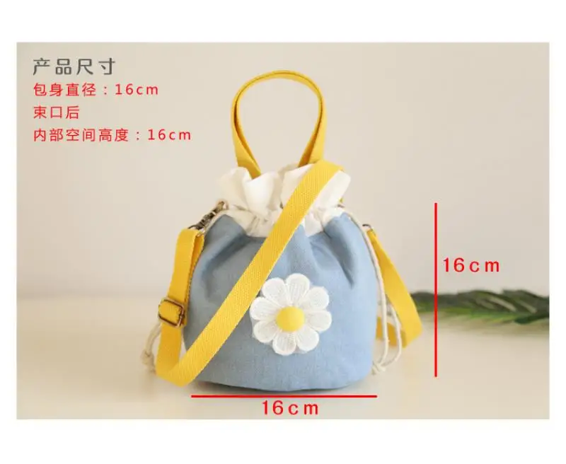 

Fashion Floral Canvas Bucket Crossbody Bags for Women Designer Flower Women's Handbag Small Beam Port Shoulder Bag Woman Handbag
