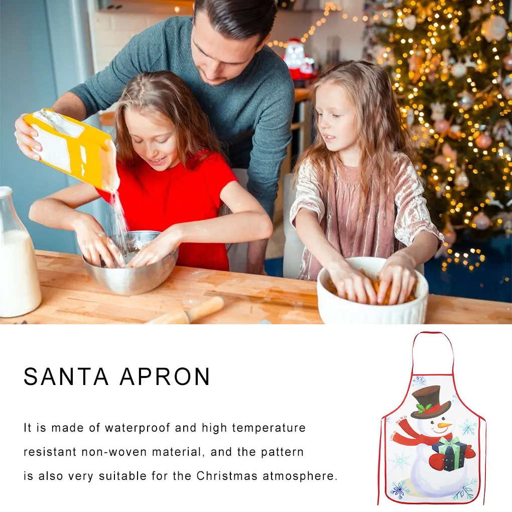 Рождественский тематический кухонный фартук для женщин и мужчин слюнявчик из