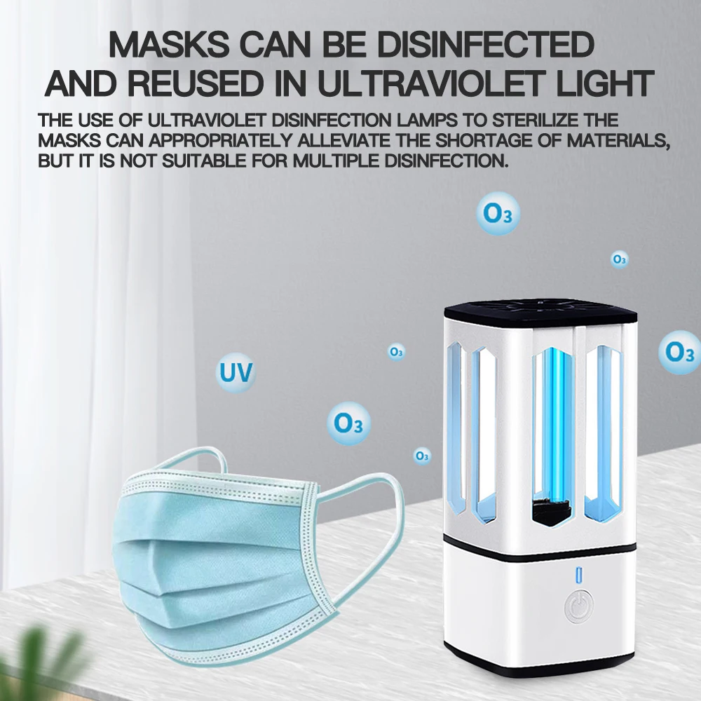 В наличии домашняя портативная ультрафиолетовая бактерицидная лампа 360 градусов