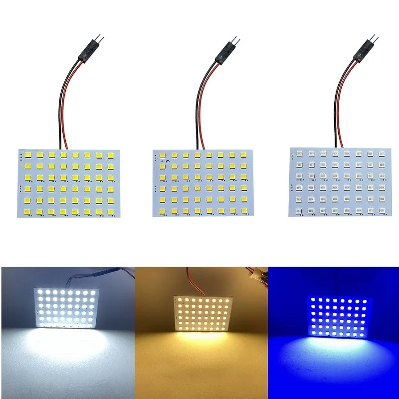 

Car Panel Light Interior Reading Lamp 18 24 36 48 SMD 2835 LED Roof Bulb With T10 W5W BA9S C5W Festoon BA9S White Blue 12v