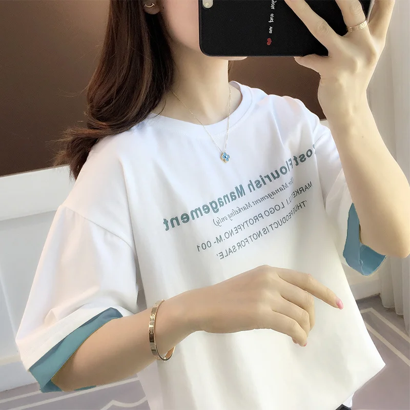 

Summer 2021 New Women's Short Sleeve T-shirt Summer Women's Loose Design Small Short Top Fashion