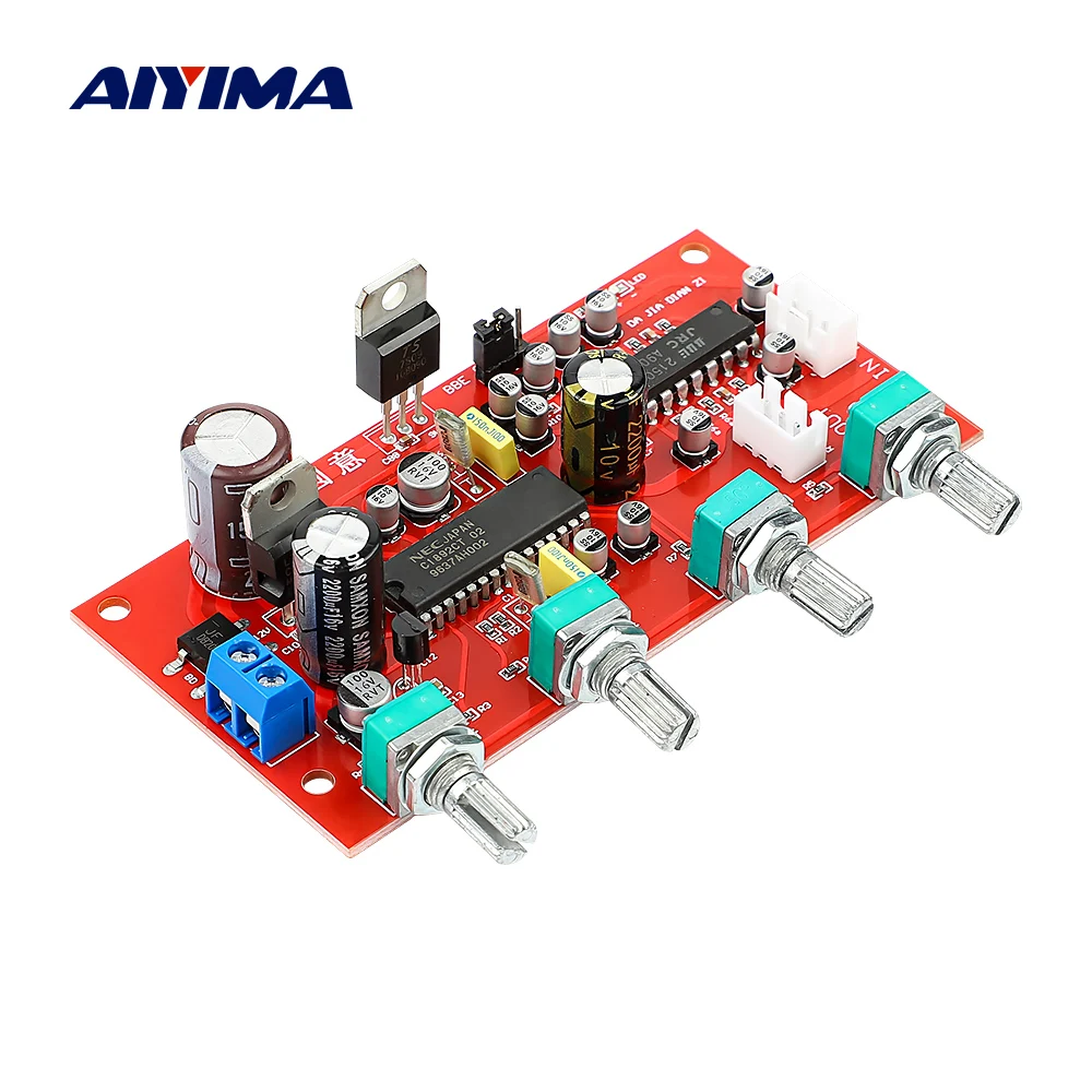 AIYIMA UPC1892 HIFI Stereo Preamp Amplifier Volume Tone Control JRC2150 BBE Preamplifier Treble Balance Bass Finished Board
