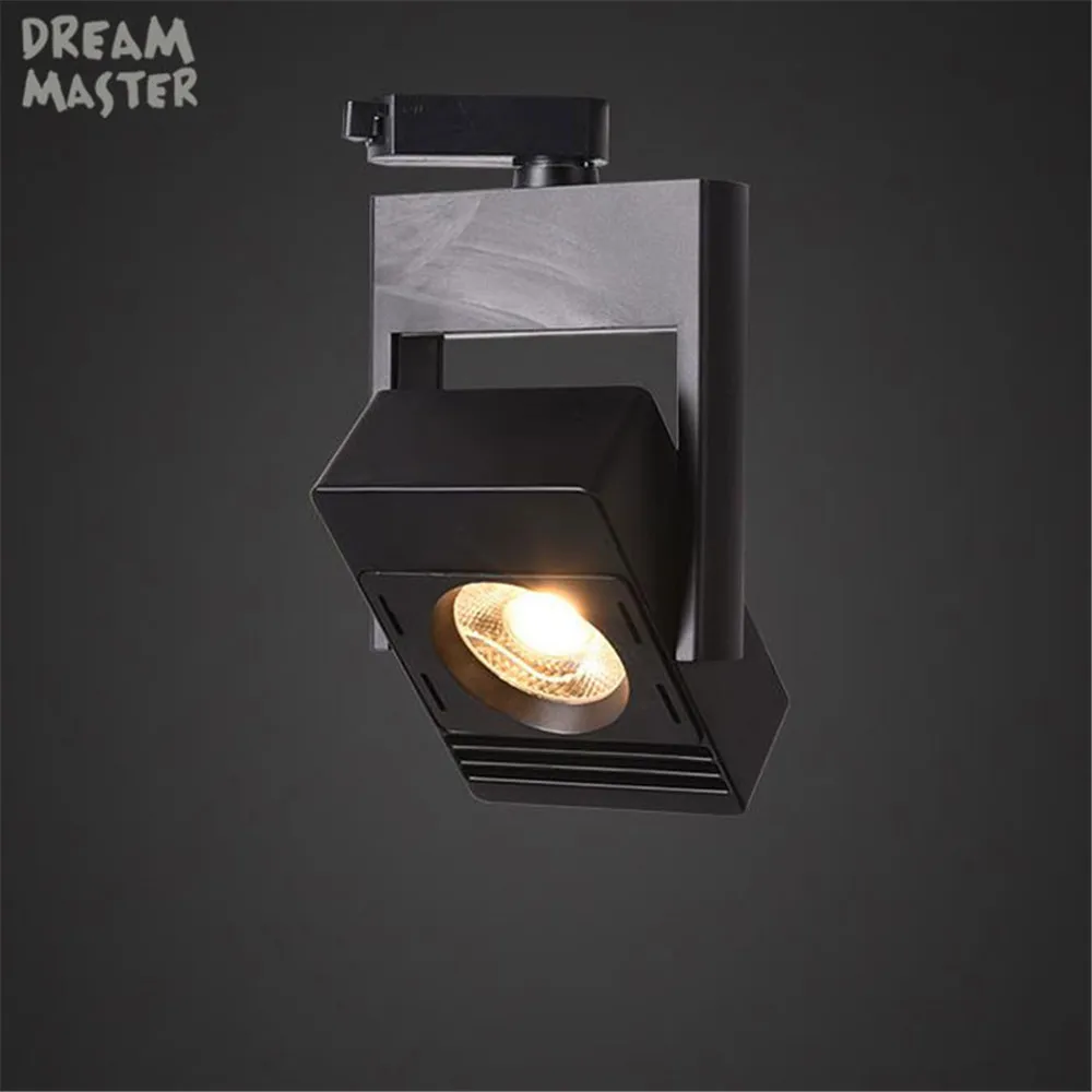 Черный Белый COB светодиодный светильник квадратная Светодиодная лампа 20 Вт Трек