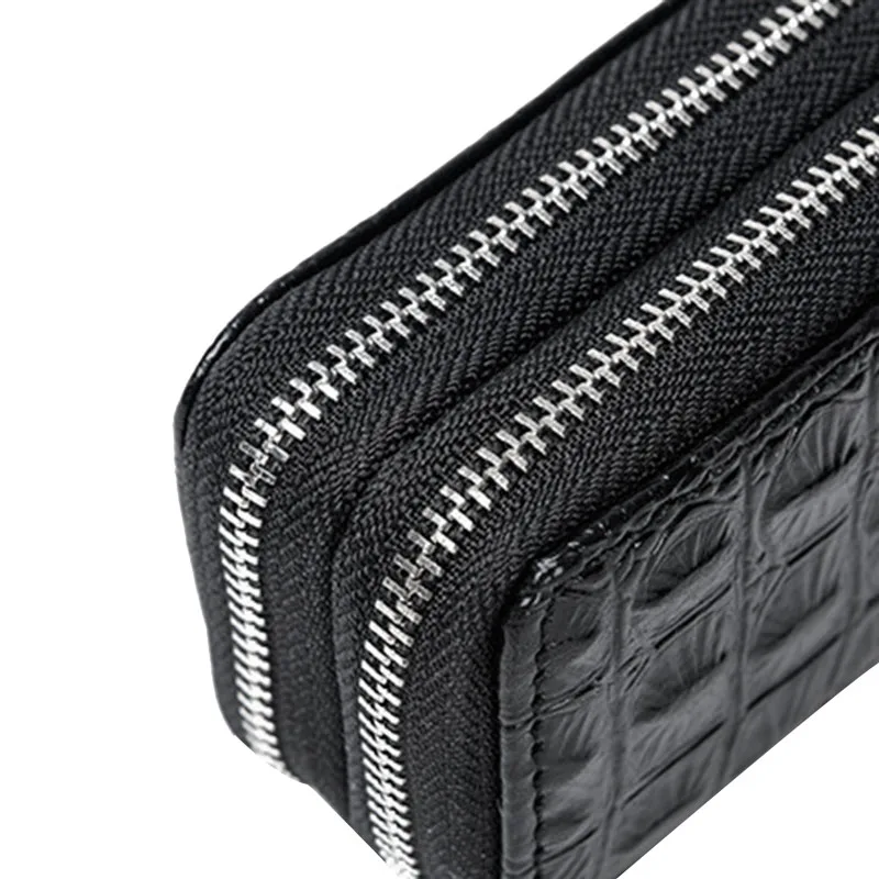 

ASDS-Car Keychain Wallet Leather Zipper Bag Butler Keychain Box Double Zipper with Window