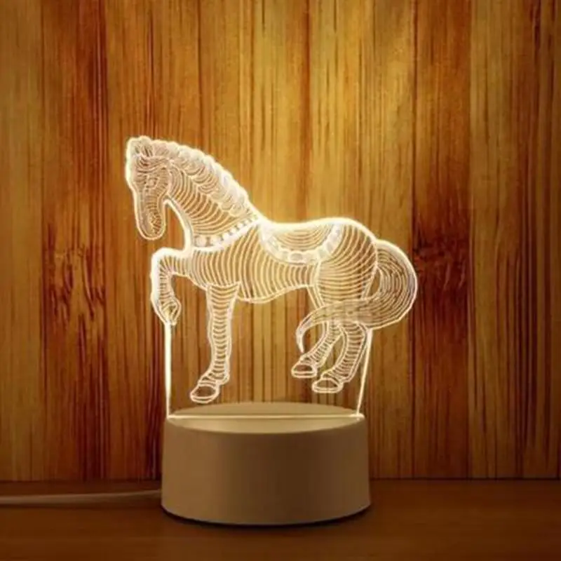 

3d Led Lamp Creative 3d Animal Usb Acrylic Night Lights Lamp For Home Lamp Table 3d Illusion Novelty Light Xmas Decorative D2A4