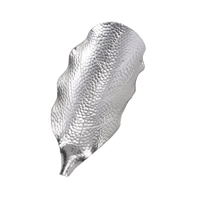 Pala de t&eacute; en forma de hoja, cuchara de t&eacute; tallada a mano de plata de ley 999, Accesorios para Juego de t&eacute; de Ceremonia de t&eacute; para el hogar-5
