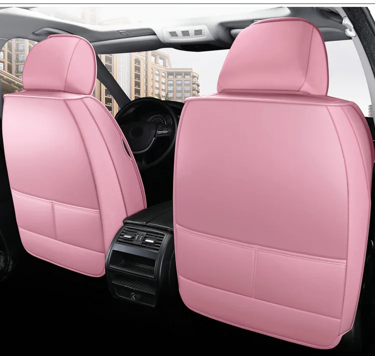 

Autocovers Car Seat Covers For Sedan SUV Durable Leather Universal Full Set Five Seaters Cushion Mat Front and Back Multi Design