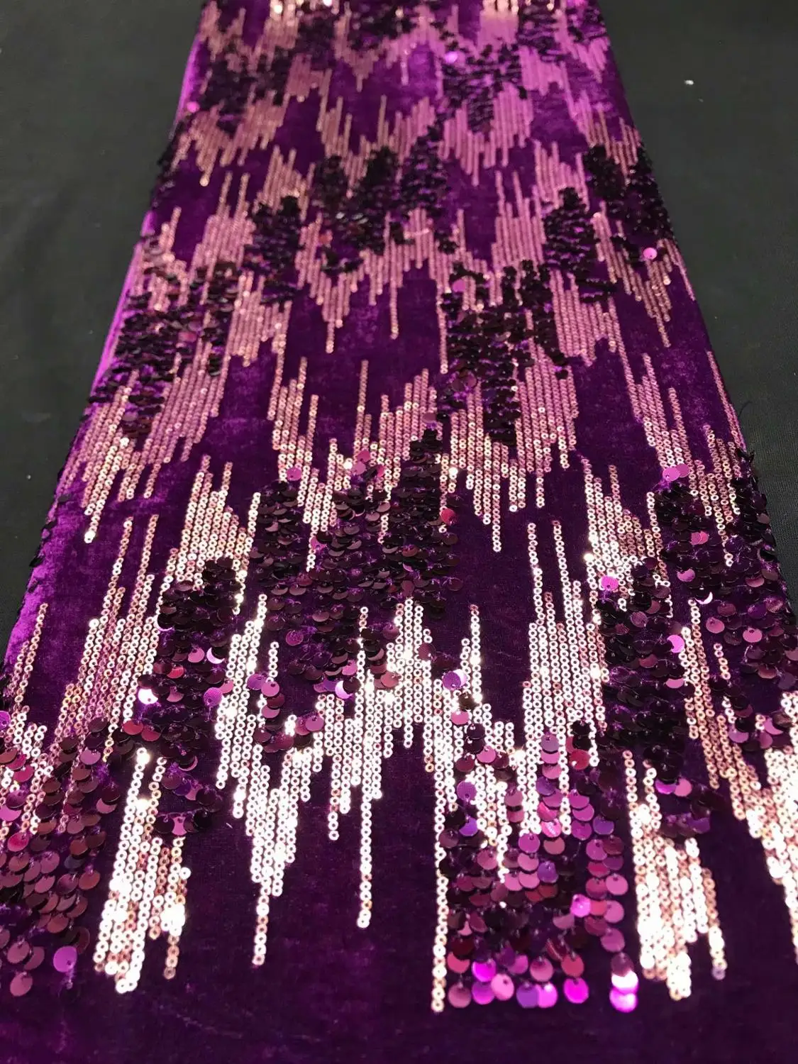 2020 5 ярдов/Лот Роскошные золотые блестки отделка Кружева с фиолетовым