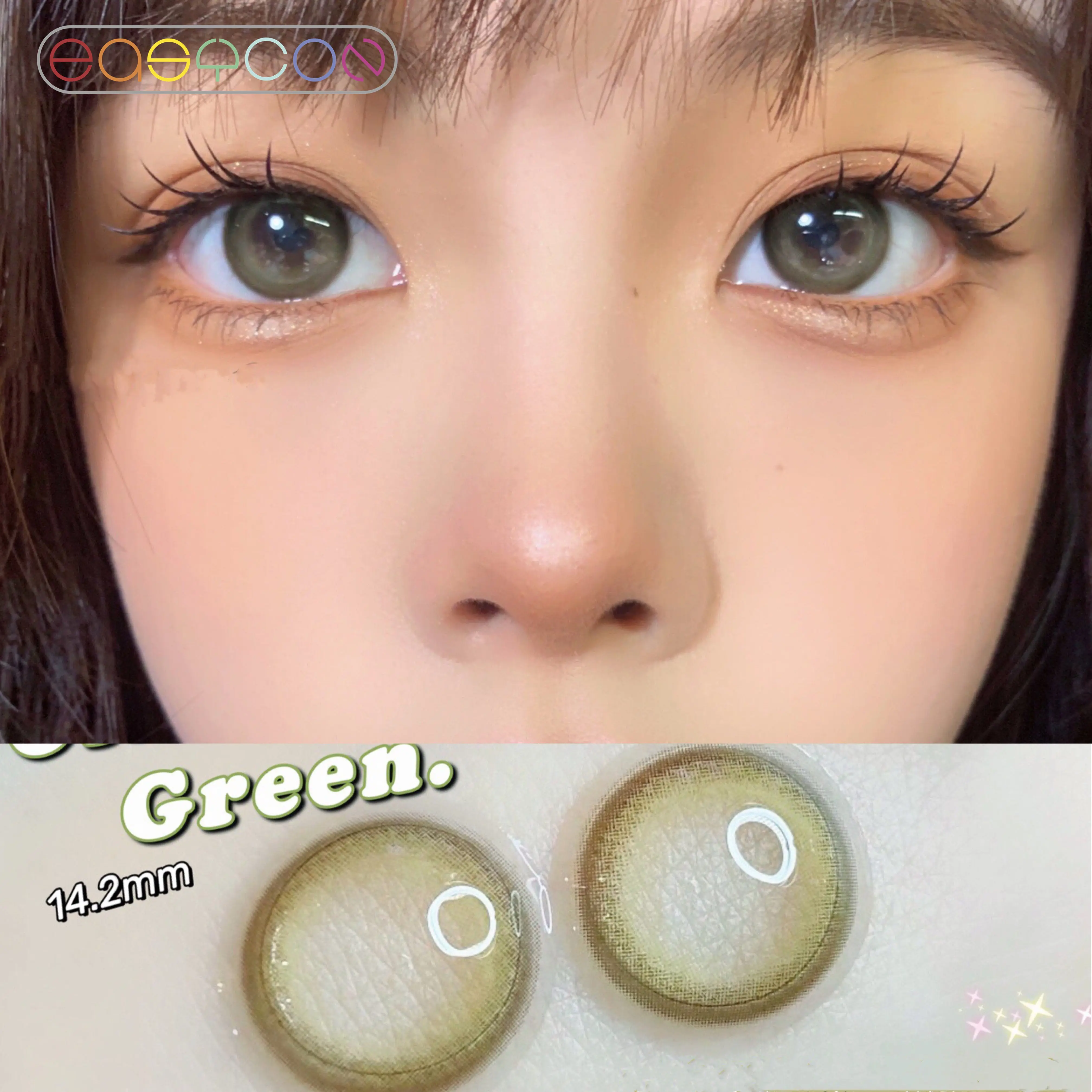 easycon honeydew green colored contact lenses for eyes soft small beauty pupil color 2pcspair degree prescription myopia free global shipping
