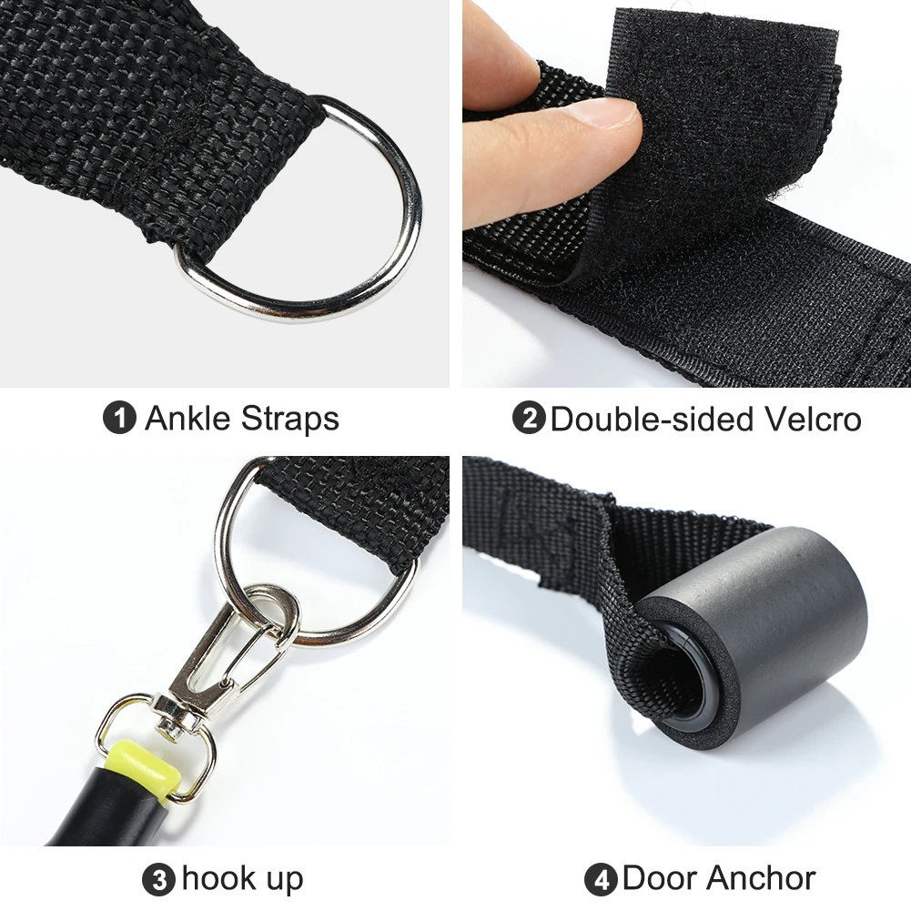 11 шт./компл. латексные эспандеры тренажерный зал дверное крепление с ремешками на