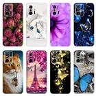 Чехол для Xiaomi 11 T Mi11T Pro, мягкие силиконовые стильные чехлы для телефонов с цветами и бабочками для Xiaomi 11 T Pro Mi11T, задняя крышка, чехол, Обложка