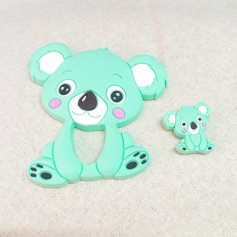 mint set Joepada 1 шт. Силиконовые Прорезыватели пищевого класса крошечный стержень мультфильм Животные коала Прорезыватель DIY Детский аксессуар для прорезывания зубов детские подарки для душа игрушка - Цвет: mint set