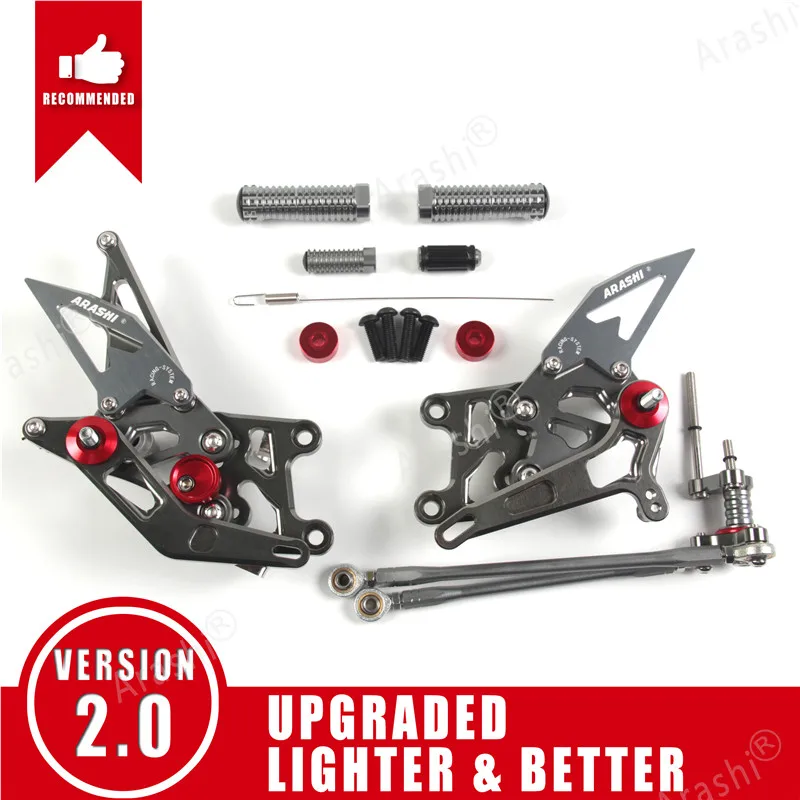 Gray ARASHI для HONDA CBR600RR 2007-2008 Rider Rearsets CBR 600 CBR600 RR 2007 2008 07 08 Регулируемые подножки для ног - Цвет: Gray
