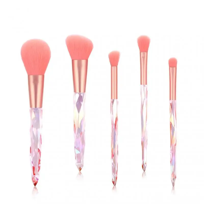 5pcs Crystal Makeup Brushes Set Cosmetics Brush Loose Powder Eye Shadow Blush Contour Blending Tools Maquiagem | Красота и здоровье