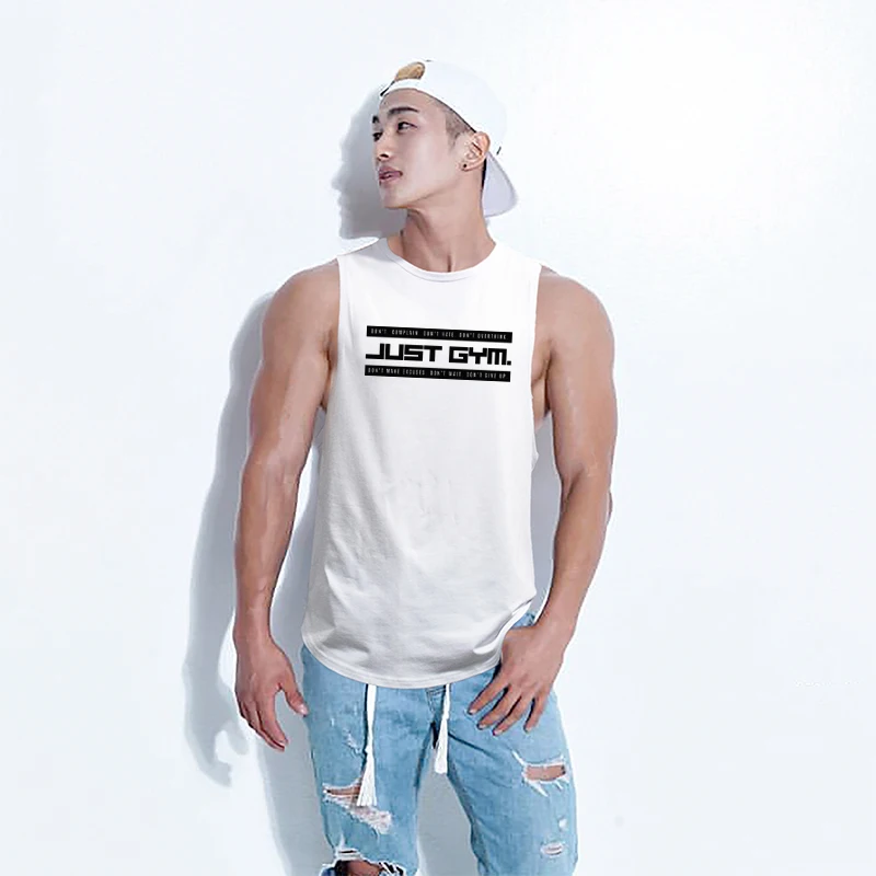 

New Fashion Bodybuilding Tank Top Men Gym Fitness sleeveless Shirt Cotton Stringer Singlet Undershirt Male Workout Clothing