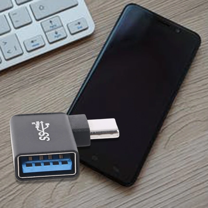 Алюминиевый адаптер USB C на 3 0 Переходник A мама 90 градусов 1 Type папа для планшетов флэш накопителей
