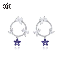 earrings for women 2021 fashionable 925 sterling silver elegant feminine accessories miraculous fashion nova crystals