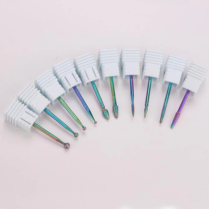 

Diamond Nail Drill Bits Nail Art Alloy Polishing Head Colorful Drill Bits Manicure Cutters Machine Accessories Manicure Tools