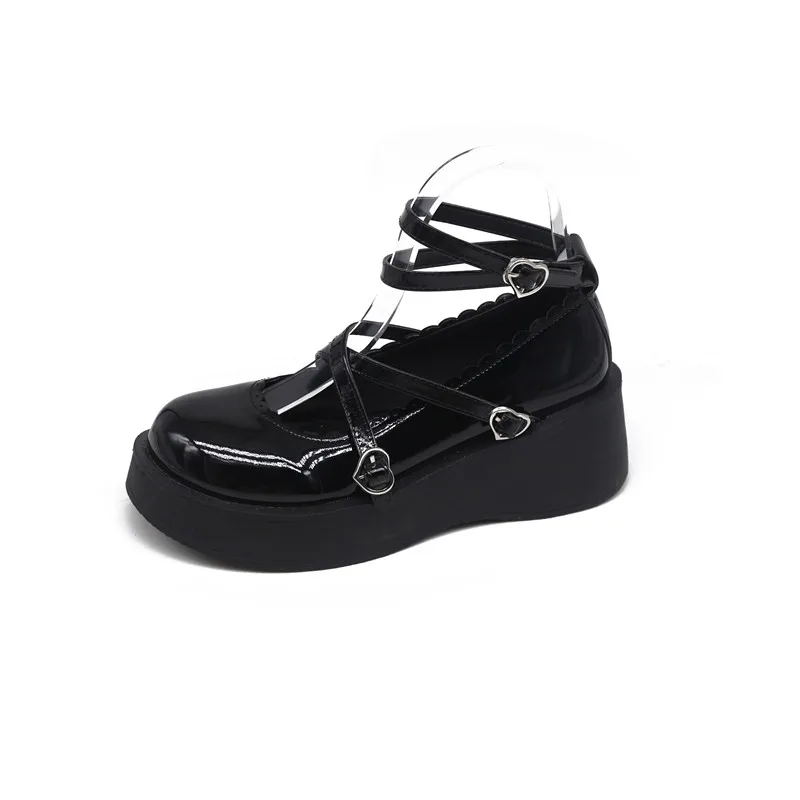 

British Style Retro Woman Shoes Elegant Female Footwear Casual Sneaker Round Toe Clogs Platform All-Match Shallow Mouth Patent L