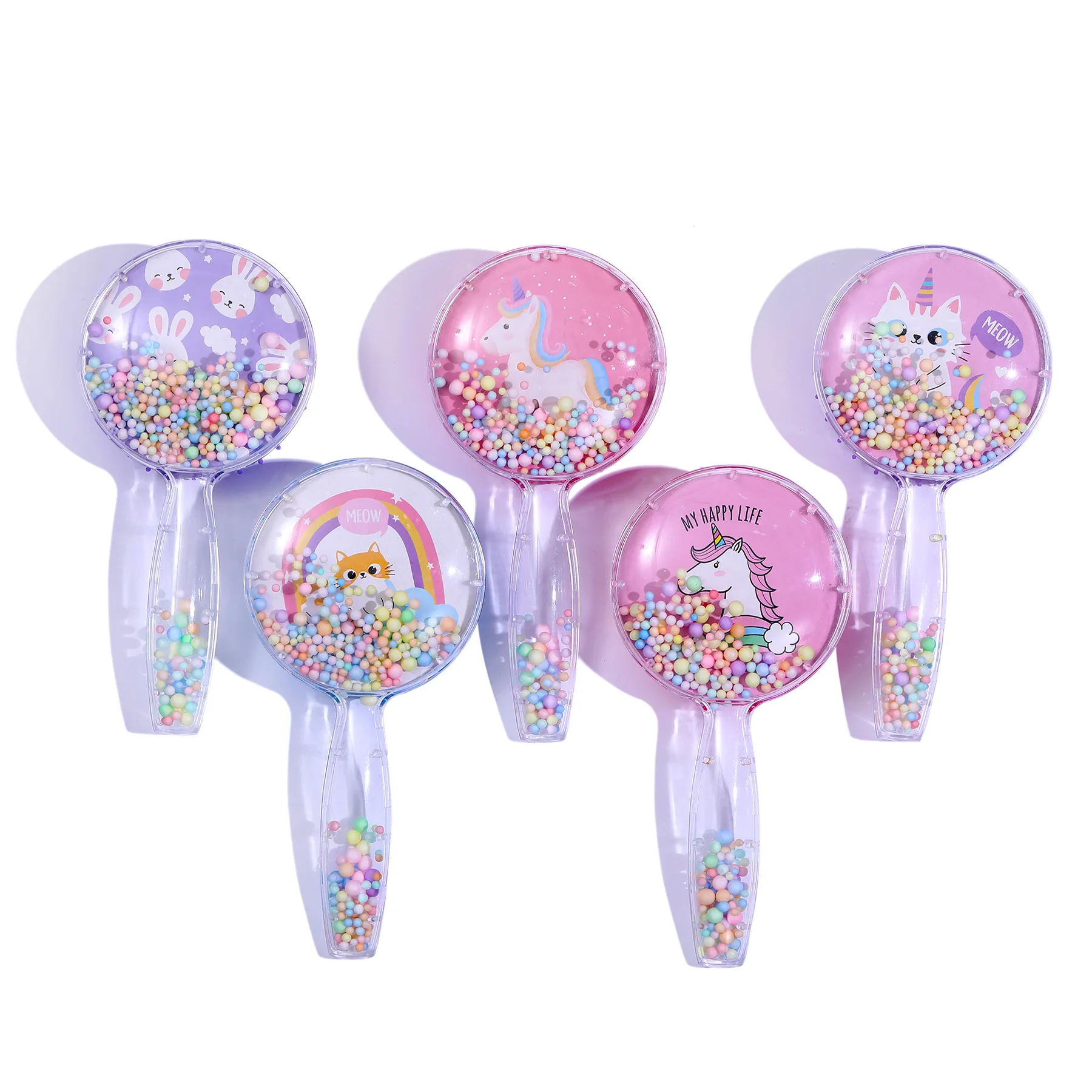 

Horse Cat Animal Colorful Foam Anti-static Hair Brush Massage Comb Shower Wet Detangle Hair Brush Salon Hair Styling Tools