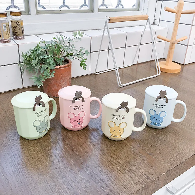 450 мл Милая мультяшная кружка для молока креативная мышка керамическая чашка
