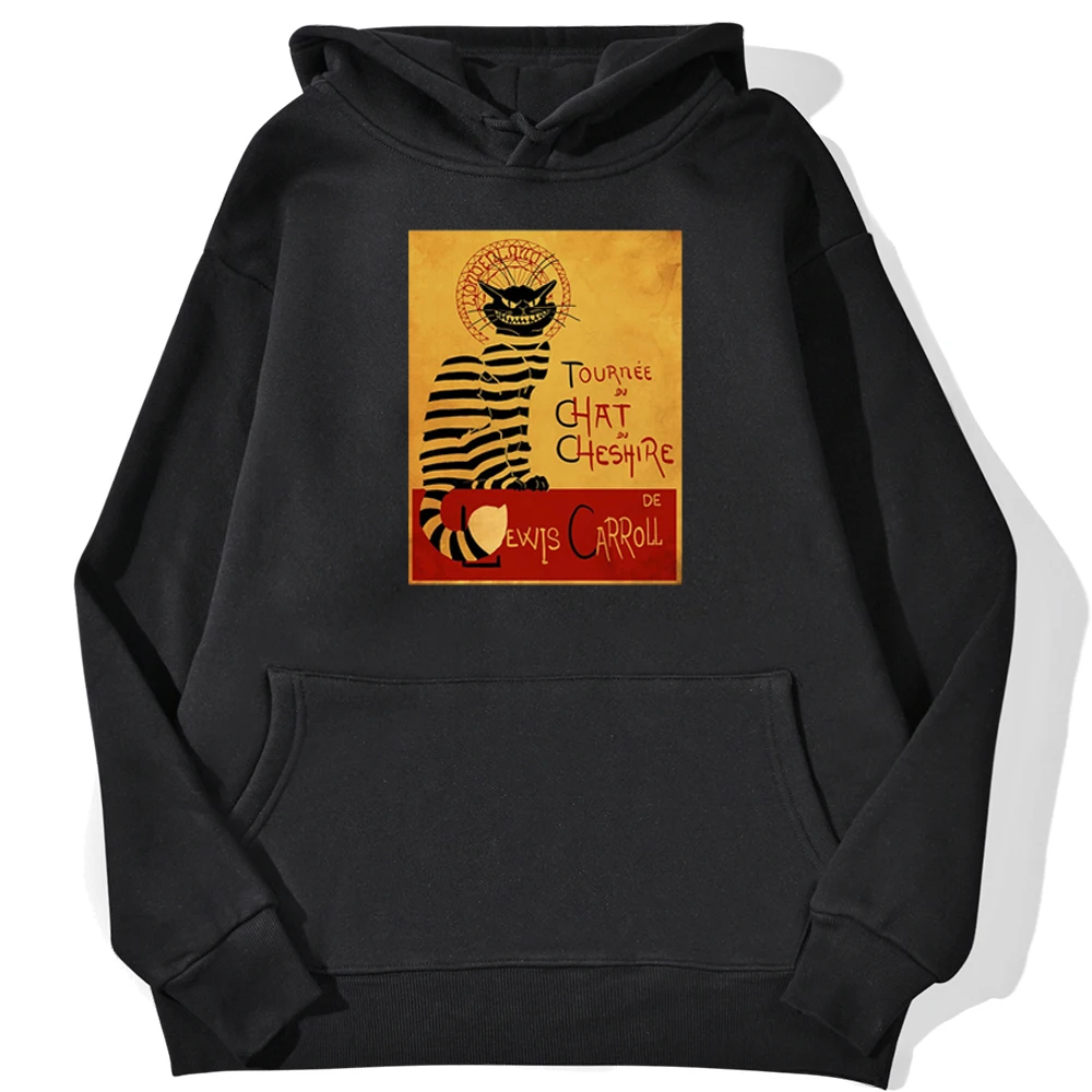 

Chat du Cheshire Sweatshirts Hip Hop Cartoon Cat Printed Hoodie Sweatshirts Fleece Warm Man Hoodies Fashion Street Tracksuits