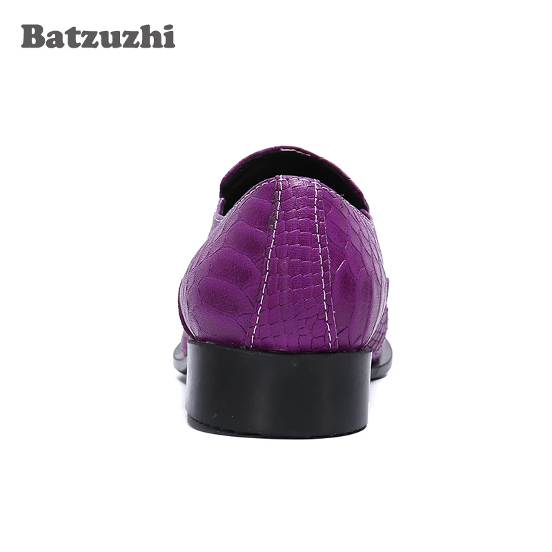 Batzuzhi итальянский Стиль Мужская обувь с острым металлическим носком Модельные