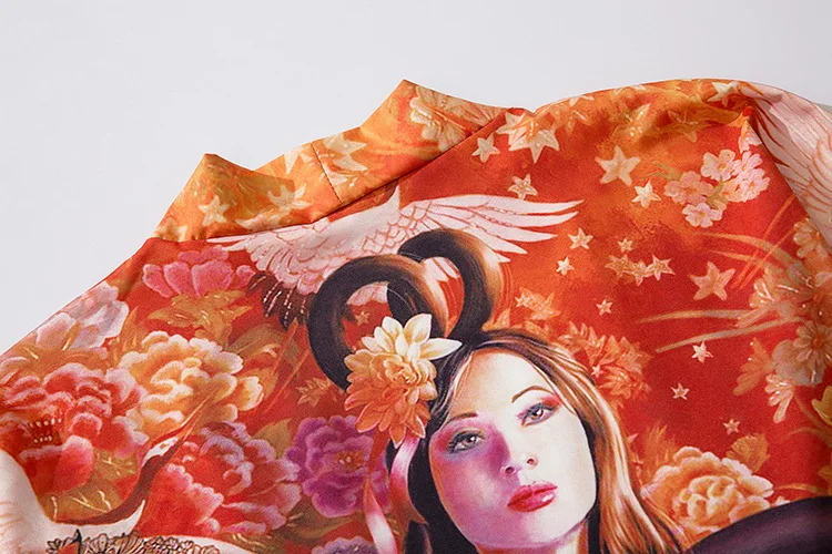 Fashion Streetwear Beauty Print Kimono Cardigan Robe China Haori Obi Traditional Japanese Clothes for Women Men | Тематическая