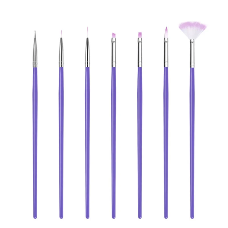 

3set Plastic Handle Nail Brush Set Design Gel Polish Painting Drawing Acrylic Gel Nail Brushes For Nails Art Manicure Tools