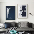 Скандинавский минималистичный лунный холст картины плакаты и печать темное ночное небо настенные картины для гостиной спальни коридора студии