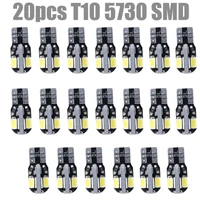 20pcs car t10 led lights 8 smd 5730 led 194 w5w white bulbs auto lamp side wedge light lamp bulb for trunk license plate