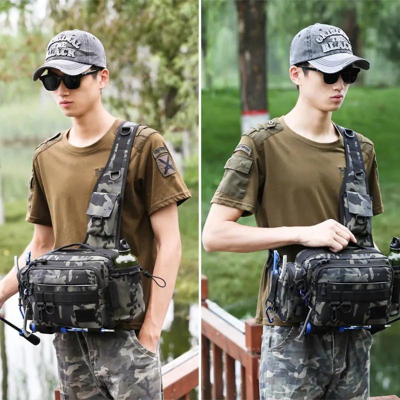 

Multifunctional Fishing Tackle Bags Single Shoulder Crossbody Bag Waist Pack Fish Lures Gear Utility Storage Fishing Bag