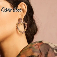 cring coco crystal woman earring oversize flower fashion punk dangle earrings geometric hanging earrings for women 2021 teens
