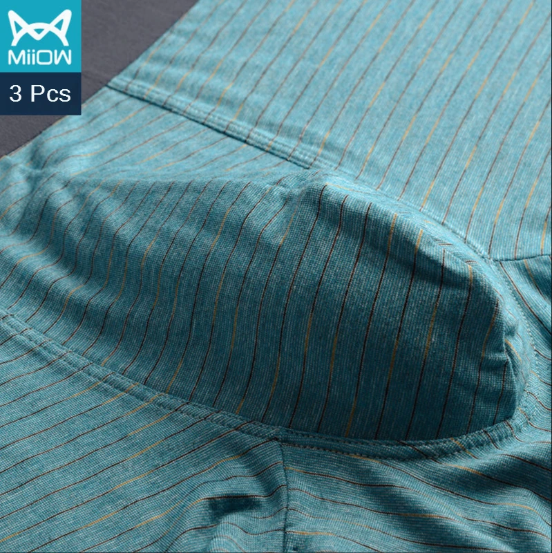 

MiiOW 3pcs Men Underwear Men's Boxer Shorts Modal Breather Panties Youth Mid Waist Underpants Boxershorts Man Underpatns Boxers