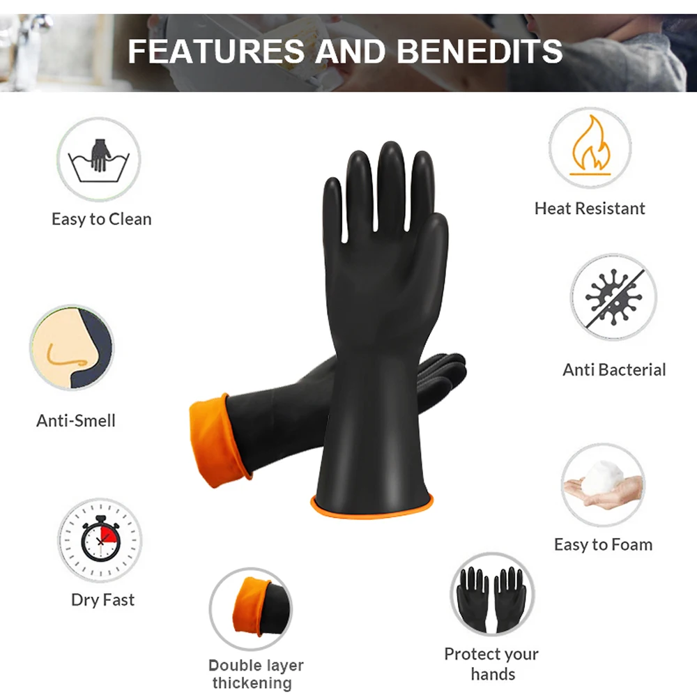 Утолщенные Промышленные Латексные Перчатки 1 пара водонепроницаемые