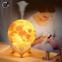 new 880ml air humidifier 3d moon lamp light diffuser aroma essential oil usb ultrasonic humidificador night cool mist purifier