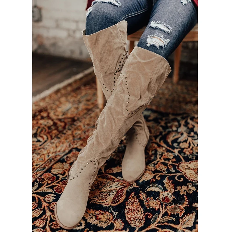 Новые женские сапоги PUIMENTIUA Черные Сапоги выше колена сексуальные осенне-зимние