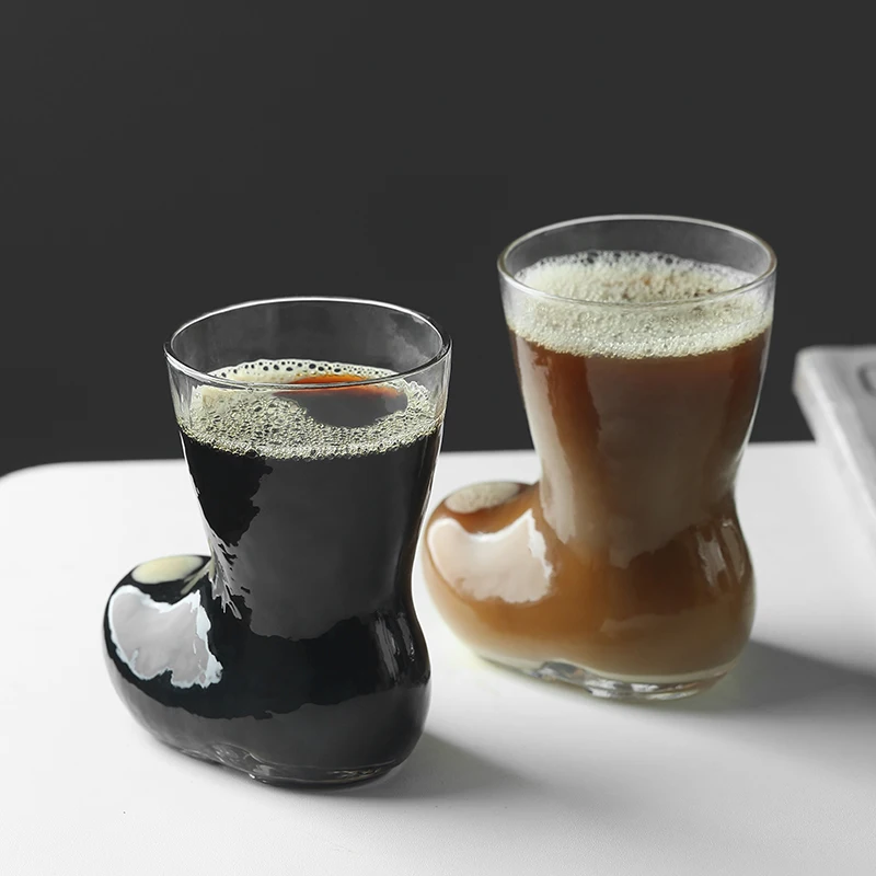

Boot Glass Whiskey Beer Cup Transparent 430ml Wine Juice Milk Mug Fashion Coffee Tea Beverage Drinking Utensil
