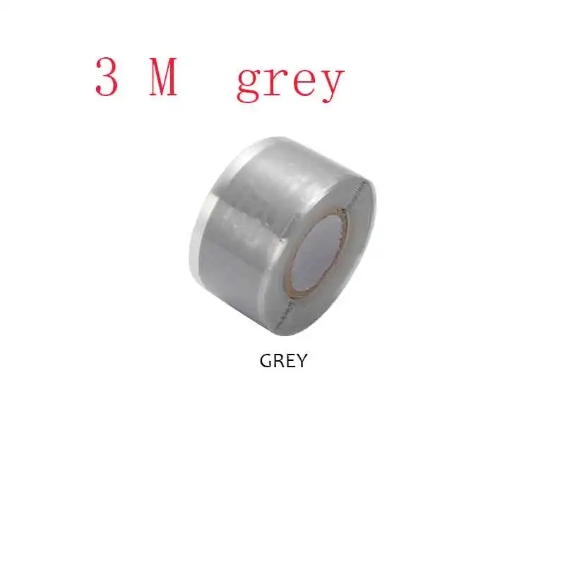3M grey 3m/1,5 M новая многоцелевая самоклеящаяся прочная черная резиновая силиконовая водонепроницаемая клейкая лента спасательная самосплавляющаяся проволока - Цвет: 3M grey