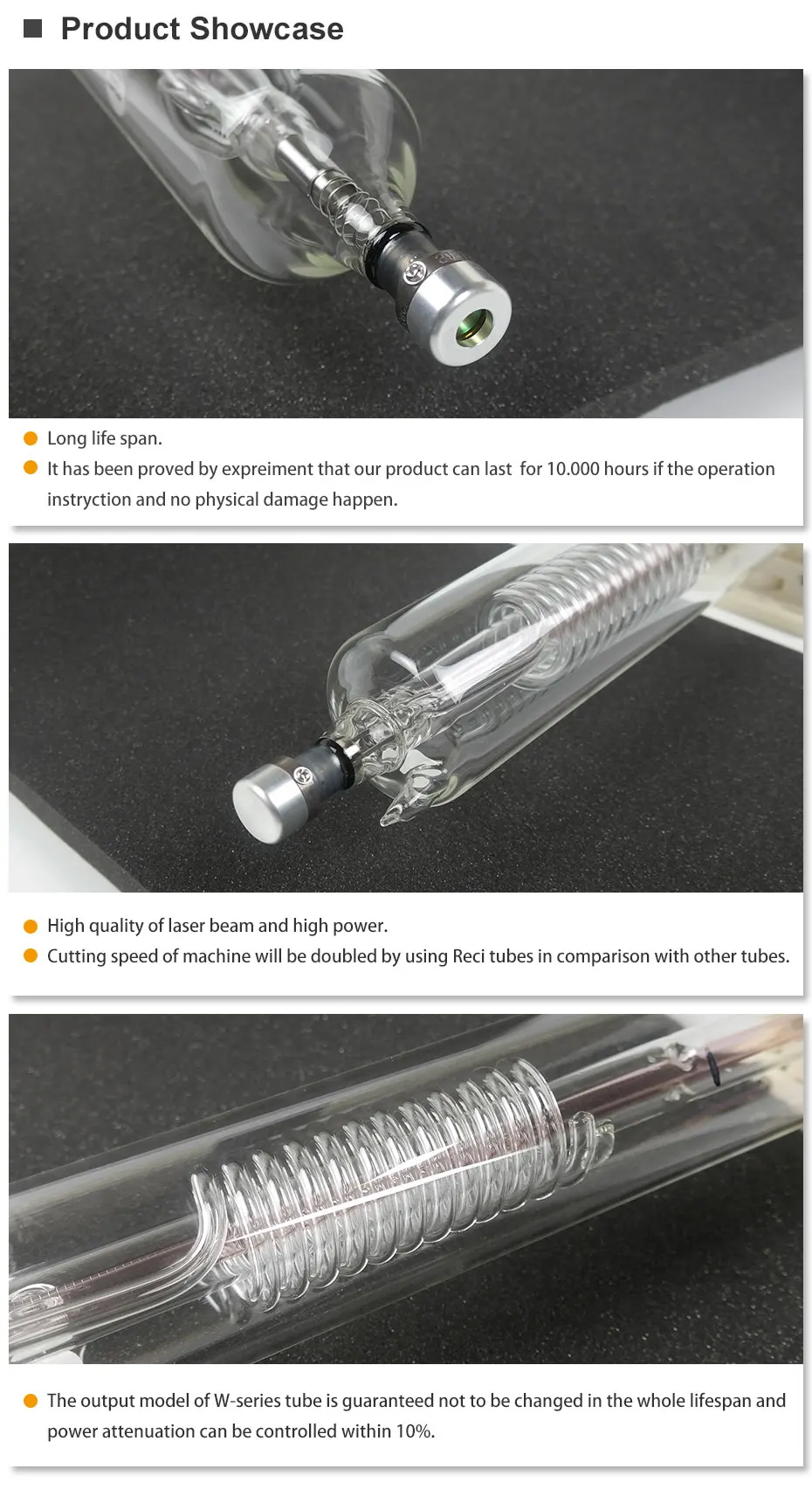 DRAGON DIAMOND Reci W2 90 Вт-100 Вт CO2 лазерная трубка деревянная коробка длина упаковки 1200 мм диаметр. 80 мм CO2 станок для лазерной гравировки и резки