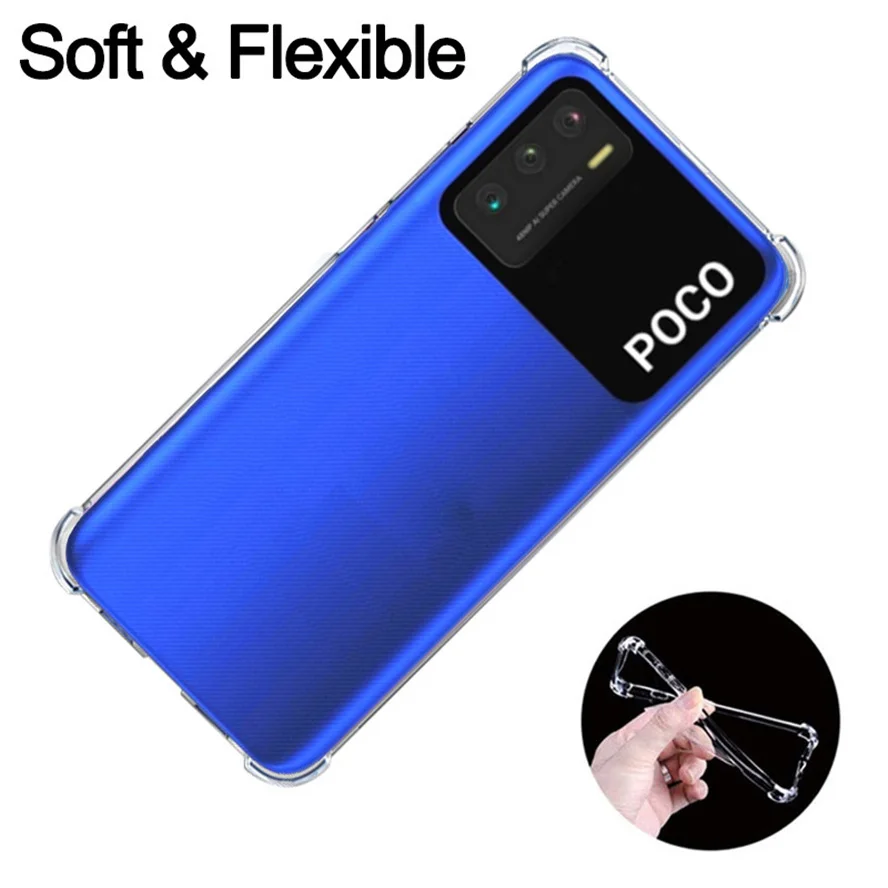 

Poco-M3, Anti-shock Clear Case for Poco M 3 Silicone Phone Cases Pocophone M3 Xiaomi Poco M3 Soft Cover Poco M3 Case