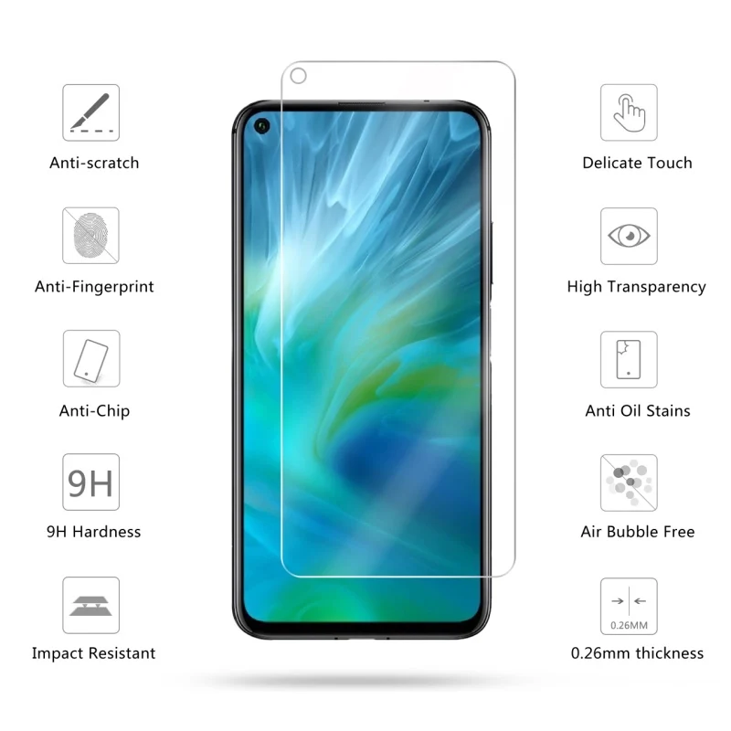 2 в 1 Защита экрана для Huawei Nova 5Z Передняя защитная пленка задняя камера объектива