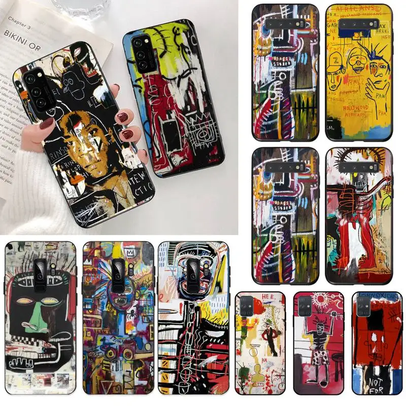 

YJZFDYRM Jean Michel Basquiat Art Soft black Phone Case for Samsung S20 plus Ultra S6 S7 edge S8 S9 plus S10 5G lite 2020