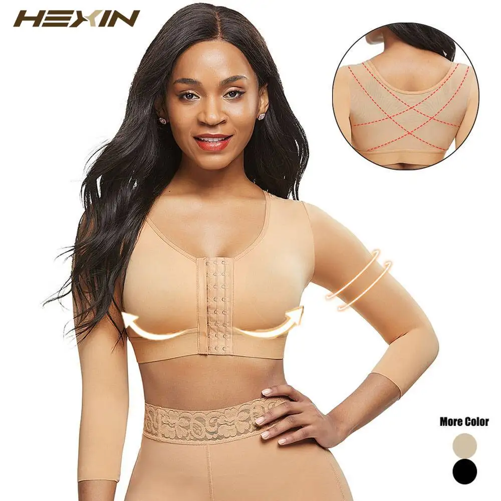 

HEXIN Women Corset Body Shaper Slimming Push Up Post Surgery Bra Corset Arm Compression Shapwear Sports Bra Brassier Crop Top