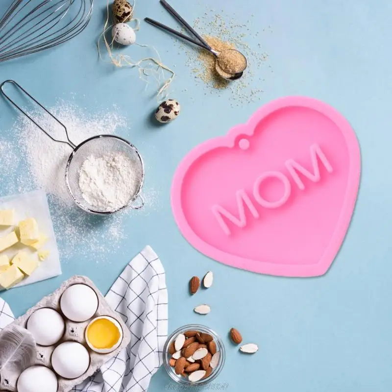 MOM Keychain Resin Molds Love Shape Silicone Letter Jewellery Making Home Decoration Gifts O29 21 Dropship | Дом и сад